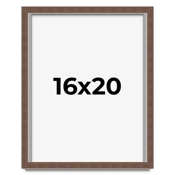 16x20 Shadow Box Frame Brown | 1.125 inches Deep Real Wood Rustic Shadowbox Display Frame | UV
