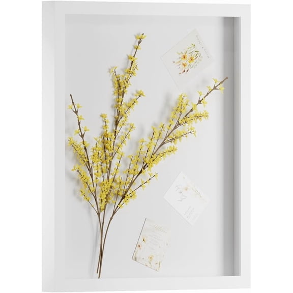 16x20 Shadow Box Frame Display Case with Real Glass, Picture Frame for Memorabilia, Crafts, Photos, Wedding (White)