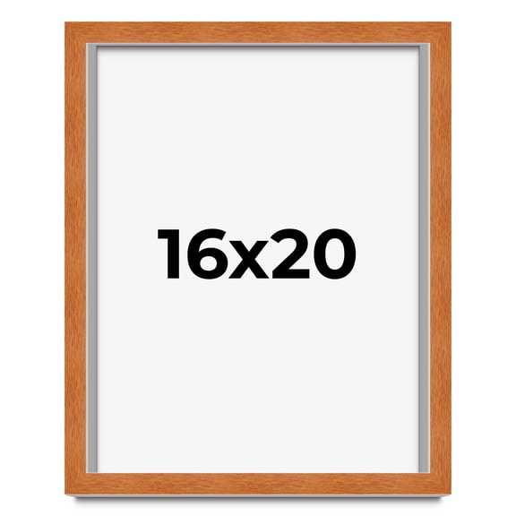 16x20 Shadow Box Frame Light Brown Real Wood with a White Acid-Free Backing | 3/4" of Usuable Depth