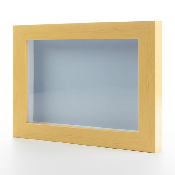 16x20 Shadow Box Frame Natural Real Wood with a Blue Acid-Free Backing | 3/4" of Usuable Depth | UV