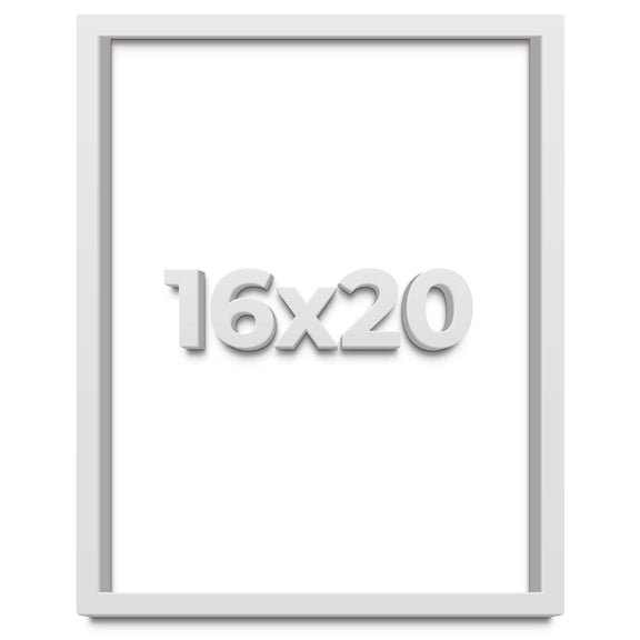 16x20 Shadow Box Frame Painted White Real Wood with a White Acid-Free Backing | 3/4" of Usuable