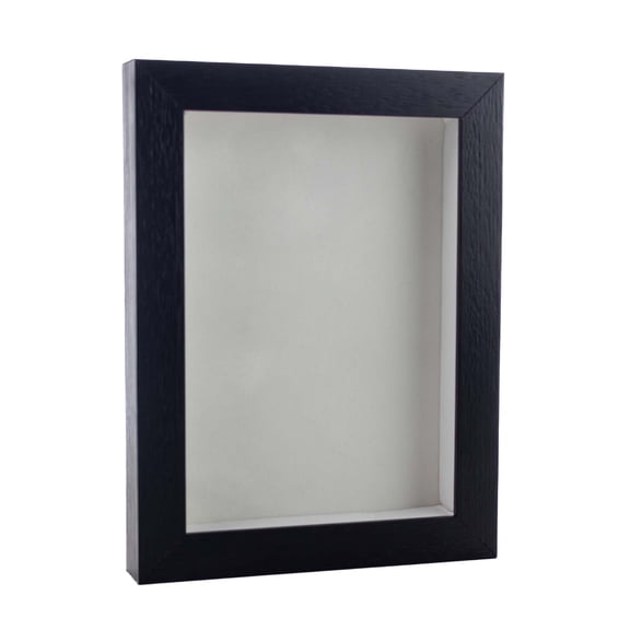 16x20 Shadow Box Frame Textured Black Wood | With a 3/4" Usable Display Depth | Includes a White