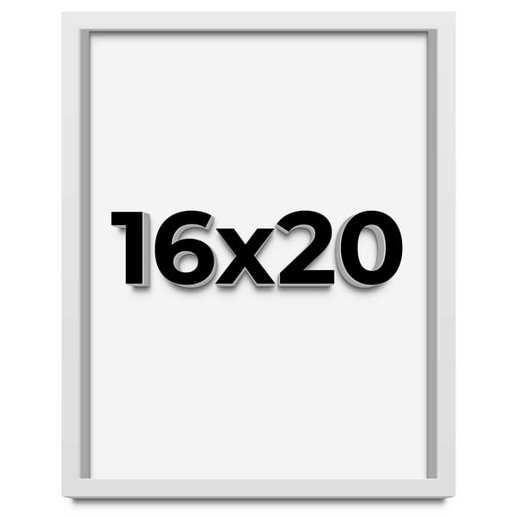 16x20 Shadow Box Frame White | 1 Inches Deep Real Wood Contemporary Shadowbox Display Frame | UV