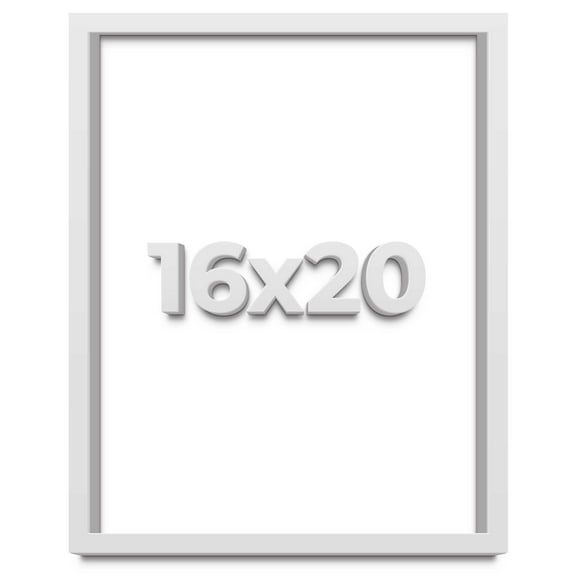 16x20 Shadow Box Frame White | 2 Inches Deep Real Wood Contemporary Shadowbox Display Frame | UV