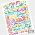 thumbnail image 1 of 16x20" Spanish Classroom Rules Poster Reglas de la Clase Spanish Classroom Art Poster for Spanish Teacher, 1 of 2