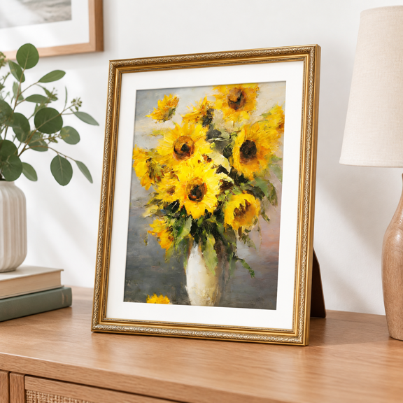 16x20 Vintpicture Frame With 14x18 Mat For 40 X 50cm Artting Elegant Retro 16 By 20 Photo Shatter-resistant Plexiglwall Gallery D