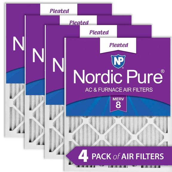 16x20x1 (15_1/2x19_1/2) Pleated MERV 8 Air Filters 4 Pack