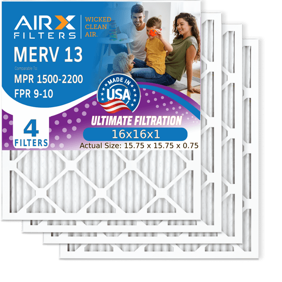 16x20x1 Air Filter MERV 11 Comparable to MPR 1000, MPR 1200 & FPR 7 Electrostatic Pleated Air Conditioner Filter 6 Pack HVAC Premium USA Made 16x20x1 Furnace Filters by AIRX FILTERS WICKED CLEAN AIR.