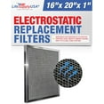 (16x20x1) Aluminum Electrostatic Air Filter Replacement Washable Air