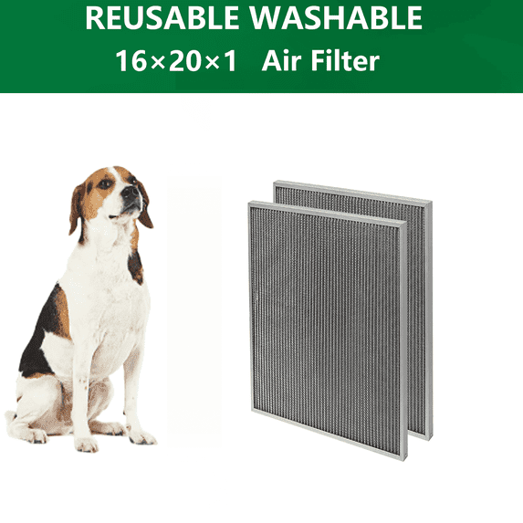 16x20x1 Inch Electrostatic Air Filter, Washable & Reusable Aluminum AC/HVAC Furnace Filter, MERV 8, Lasts a Lifetime, Healthier Home or Office