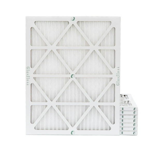 16x20x1 MERV 10 Pleated AC Furnace Air Filters by Glasfloss Industries. ( 8 Pack ) Exact Size: 15-1/2 x 19-1/2 x 7/8