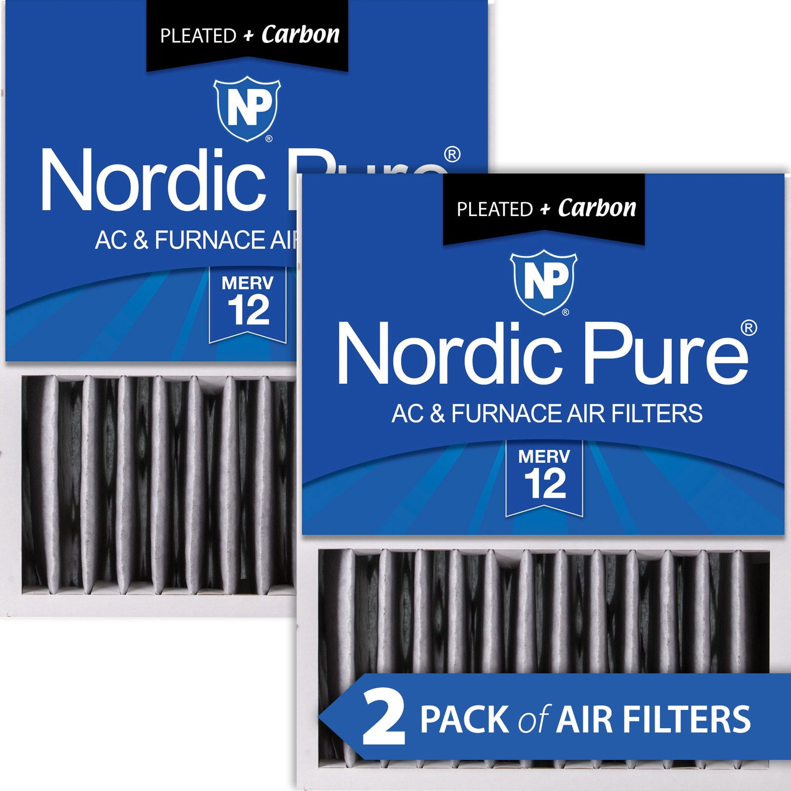 16x20x5 (4 3/8) Honeywell Replacement Air Filters Merv 12 Plus Carbon 2 Pack