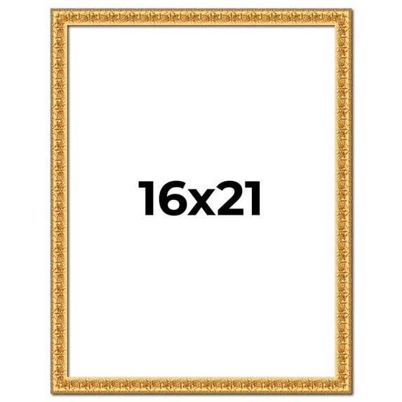 16x21 Frame Gold Real Wood Picture Frame Width 1 inches | Interior Frame Depth 0.5 inches | Edwina
