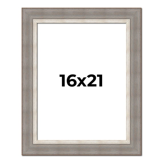 16x21 Frame Grey Real Wood Picture Frame Width 2.75 Inches | Interior Frame Depth 0.5 Inches |