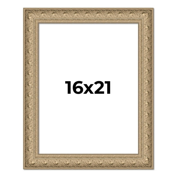 16x21 Frame Ornate Silver Beaded Solid Wood Picture Frame Width 2.5 Inches | Interior Depth 1