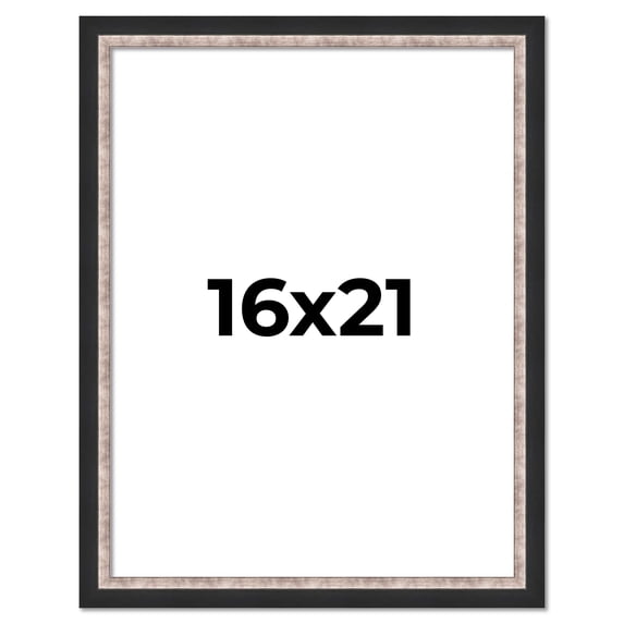 16x21 Frame Silver Real Wood Picture Frame Width 1.25 Inches | Interior Frame Depth 0.75 Inches |