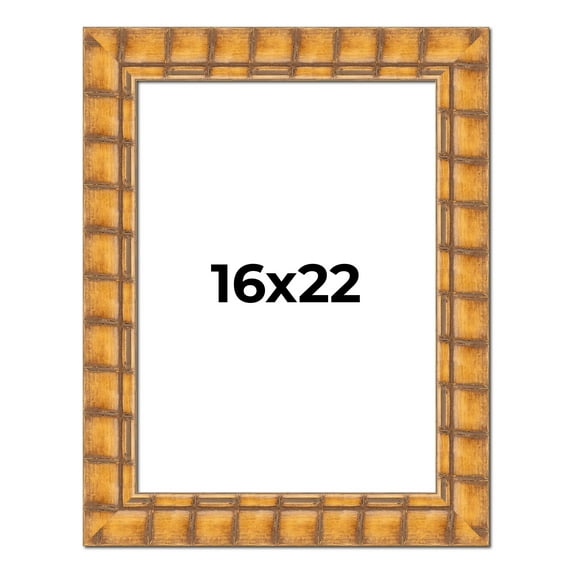 16x22 Frame Beige Real Wood Picture Frame Width 3 inches | Interior Frame Depth 0.5 inches |