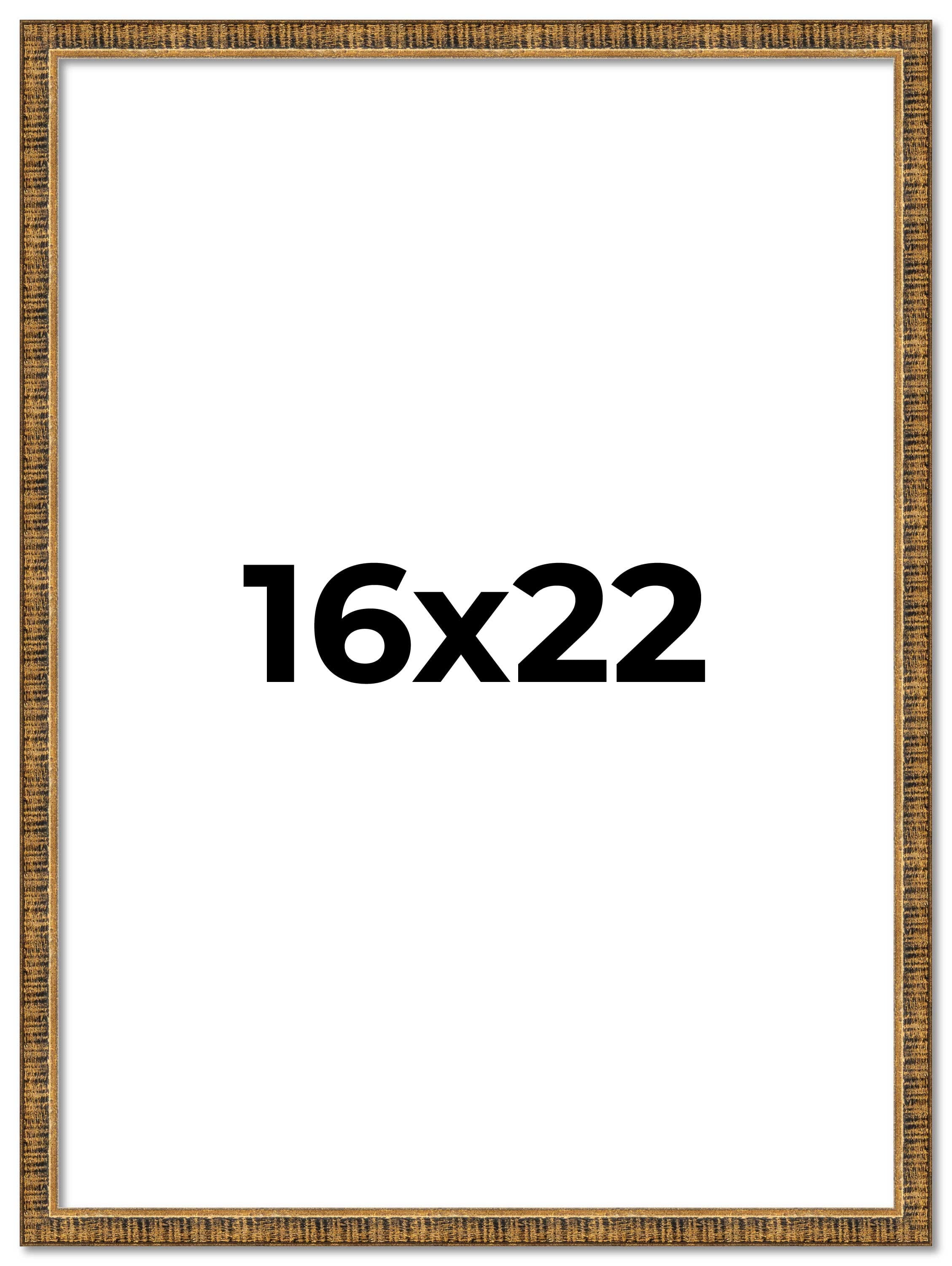 16x22 Frame Gold Kingsley Distressed Solid Wood Picture Frame Width 0. ...