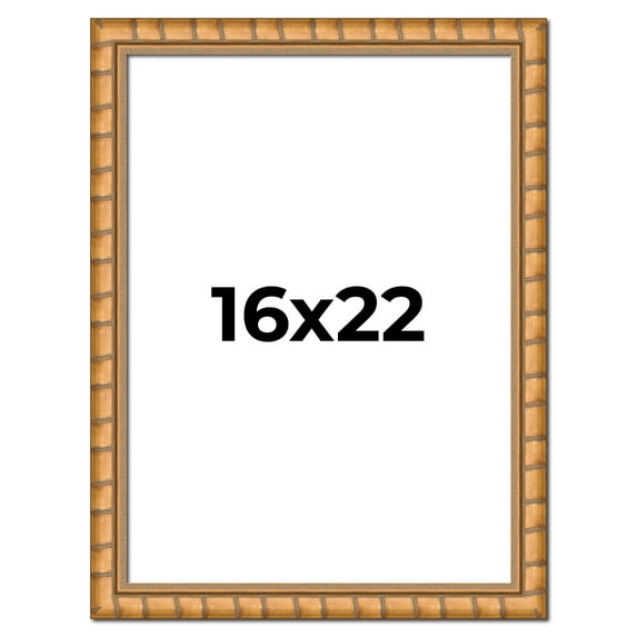16x22 Frame Gold Real Wood Picture Frame Width 1.5 inches | Interior Frame Depth 0.5 inches |