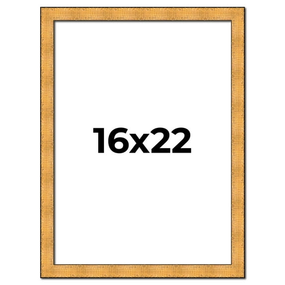 16x22 Frame Gold Rustic Solid Wood Picture Frame | 1.25 Inch Wide Moulding | Rustique Gold