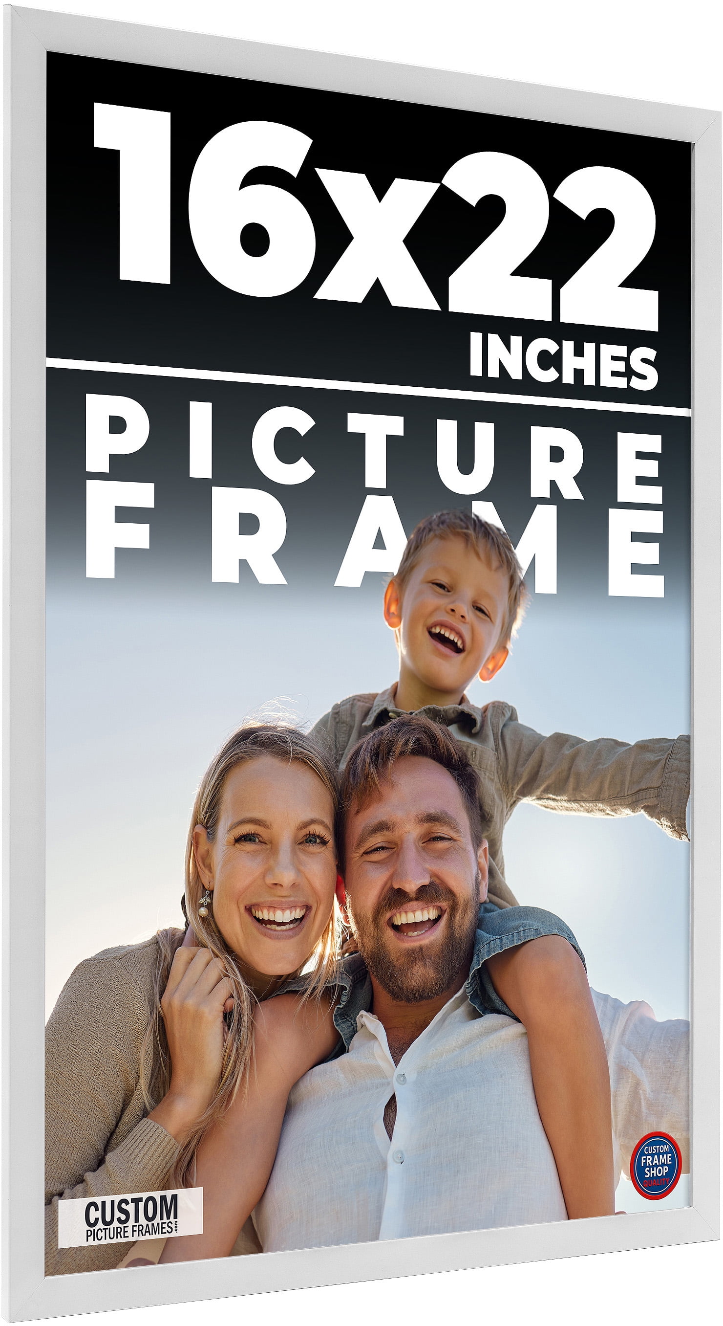 16x22 Frame White Solid Wood Picture Frame Includes UV Acrylic