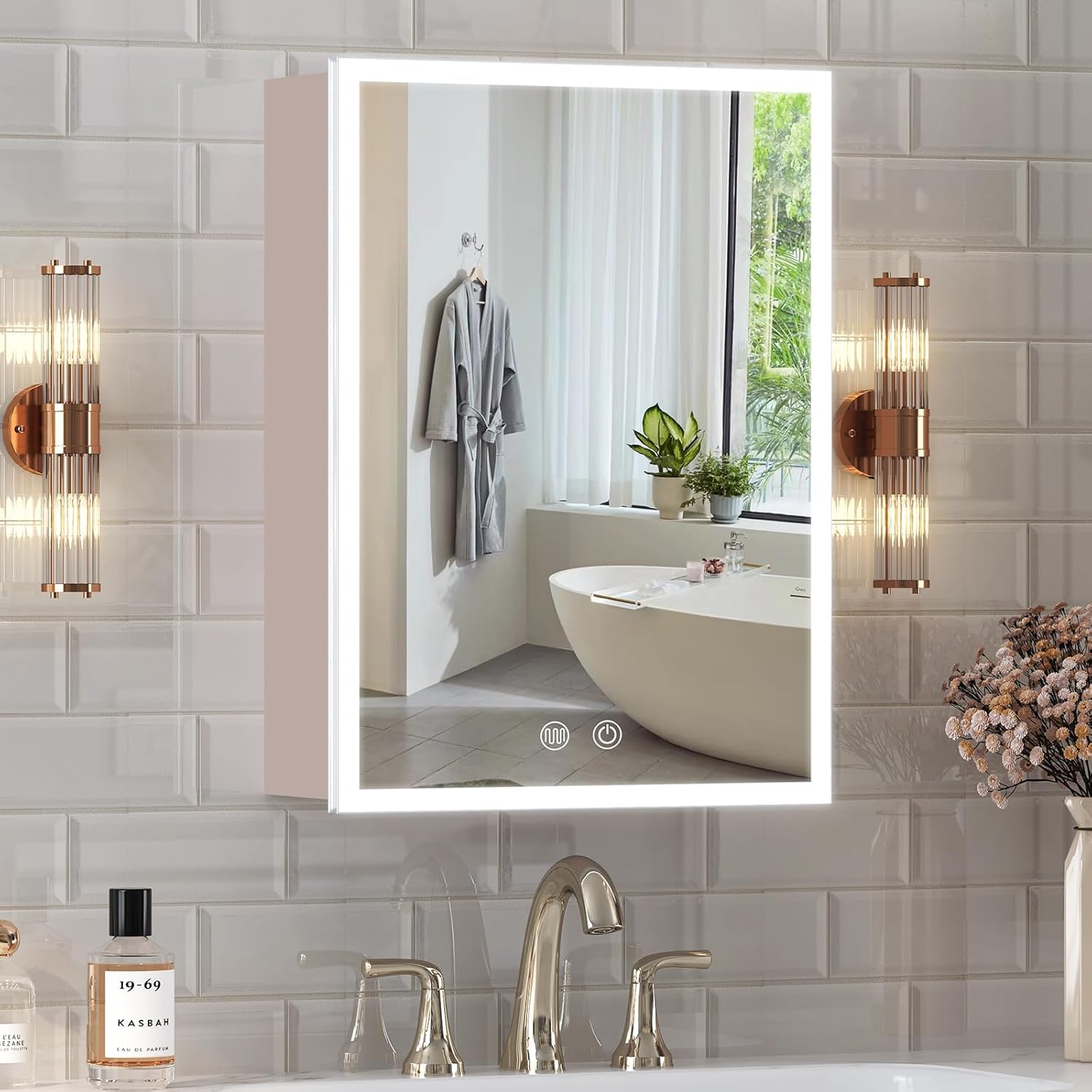 16x22 Inch LED Lighted Bathroom Medicine Cabinet with Mirror, Medicine ...