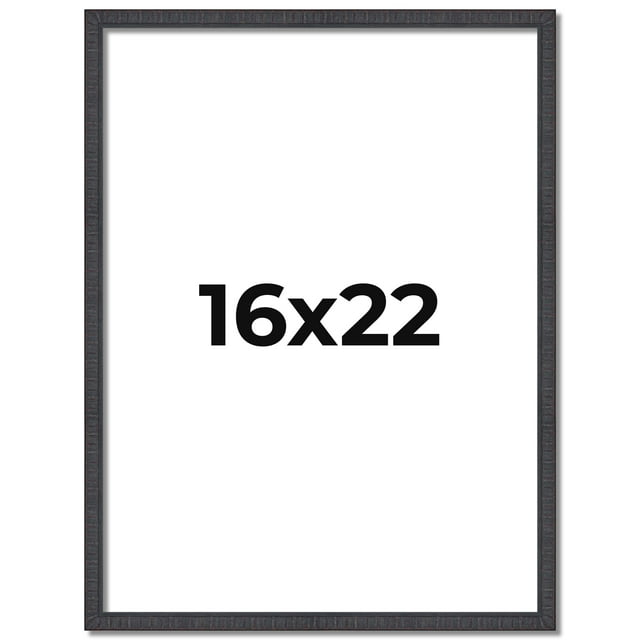 16x22 Rustic Brown Real Wood Picture Frame Width 0.75 inches | Interior Frame Depth 0.5 inches |