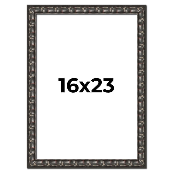 16x23 Frame Black-Brown Medieval Solid Wood Picture Frame | 1.5 Inch Moulding Width | Gotham