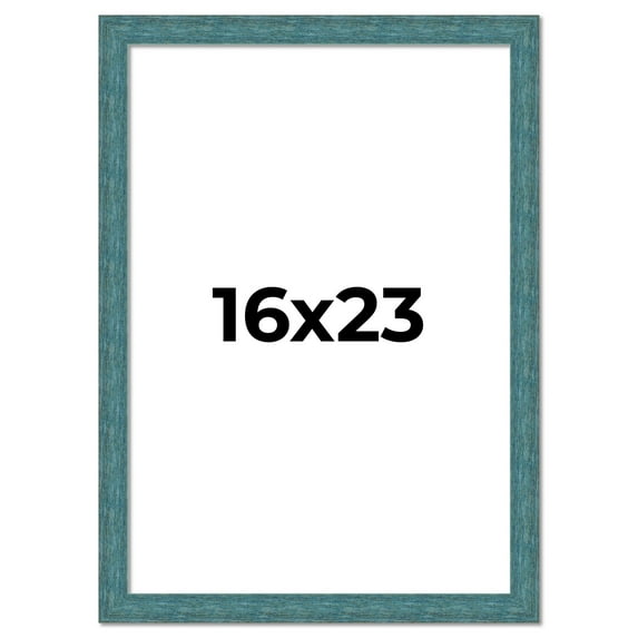16x23 Frame Blue Rustic Barnwood Solid Wood Picture Frame Width 1.25 Inches | Interior Depth 0.5
