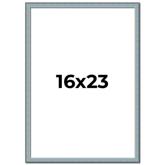 16x23 Frame Blue Scuffed Farm Board Solid Wood Picture Frame Width 0.75 Inches | Interior Depth 0.5