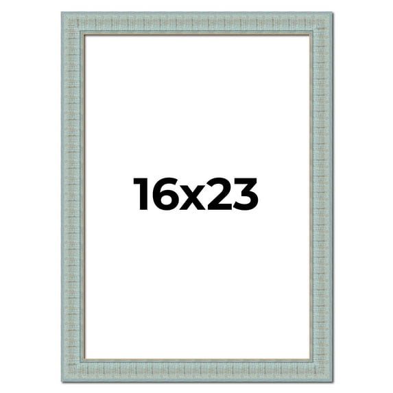 16x23 Frame Blue Teal Distressed Solid Wood Picture Frame | 1.625 Inch Moulding Width | Sonoma Blue