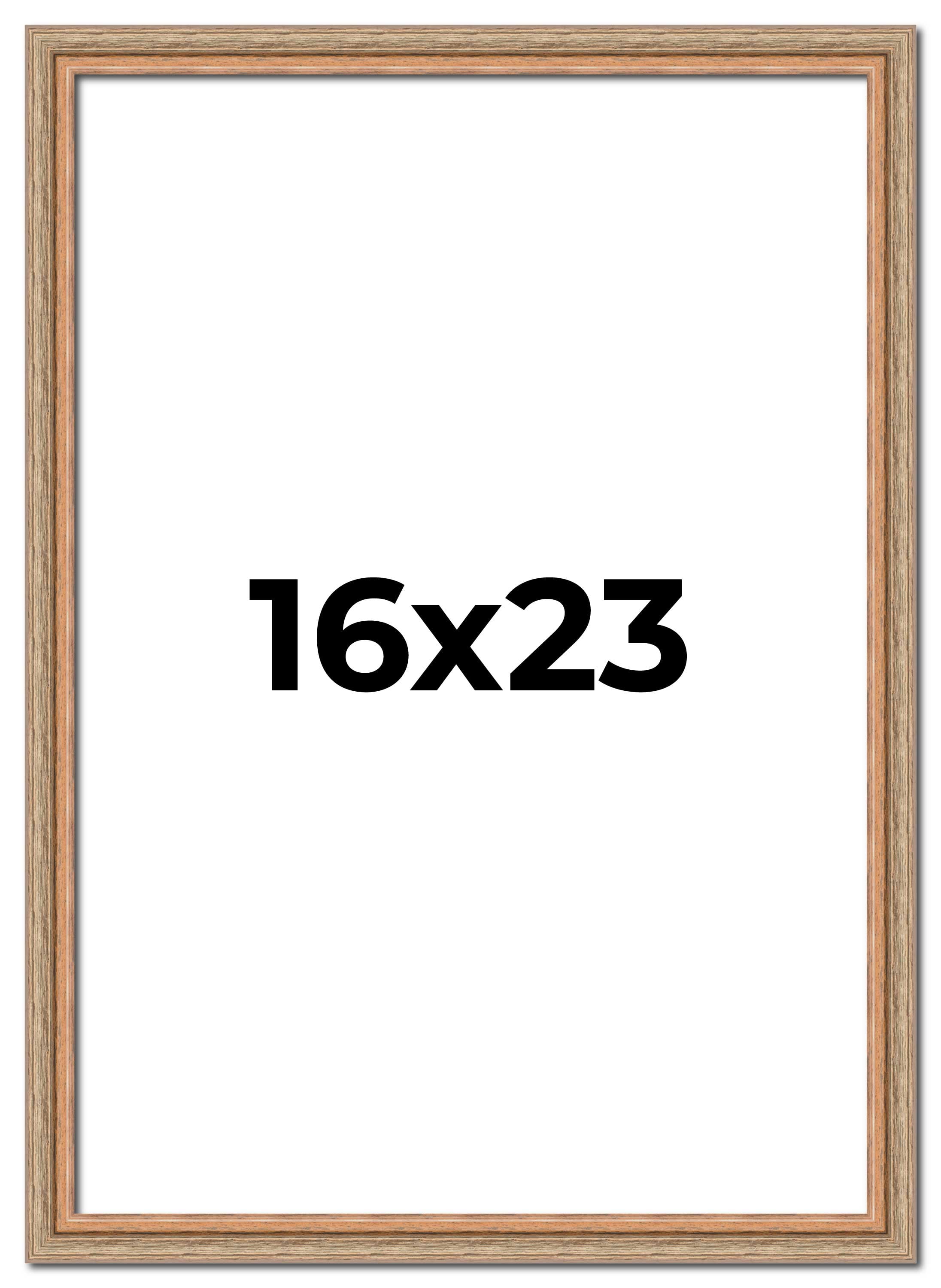 16x23 Frame Brown 60's Wooden Cabinet Solid Wood Picture Frame | 1 Inch ...
