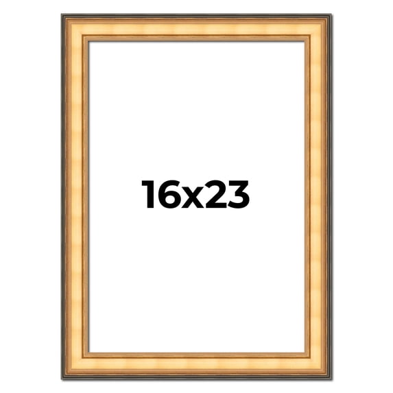 16x23 Frame Gold Plein Aire Solid Wood Picture Frame Width 2 Inches | Interior Frame Depth 0.5
