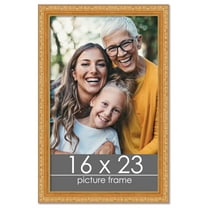16x23 Gold Wood Picture Frame - UV Acrylic, Foam Board Backing, Hanging Hardware