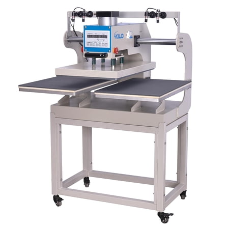 16x24 Auto Pneumatic Heat Press Dual Platen with Adjustable Infrared Positioning & Up-Sliding Function - Sublimation Transfer Machine Digital Control, Infrared Positioning & Movable Stand,Large