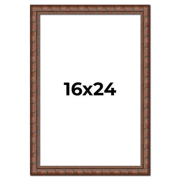 16x24 Dark Brown Bamboo Real Wood Picture Frame Width 1.5 inches | Interior Frame Depth 0.5 inches