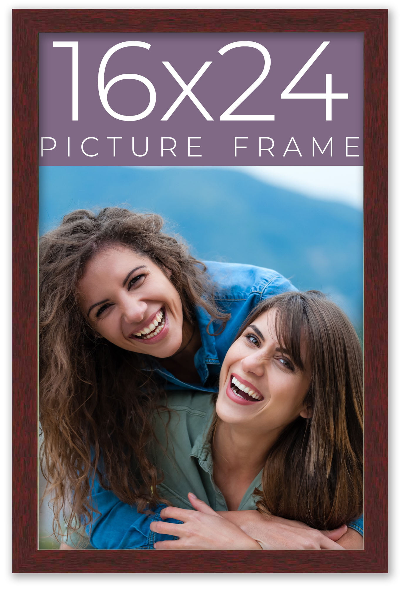 16x24 Dark Brown Real Wood Picture Frame Width 0.75 inches | Interior Frame  Depth 0.5 inches | Dark
