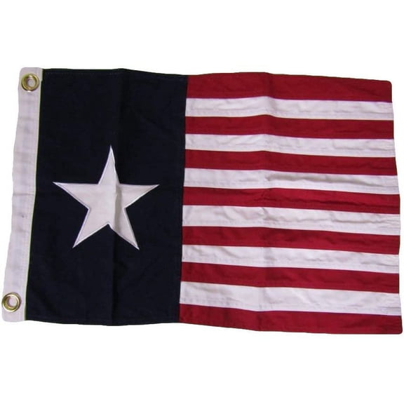 16x24 Embroidered 100% Cotton Texas 1st Navy Flag 16"x24" Frame Size