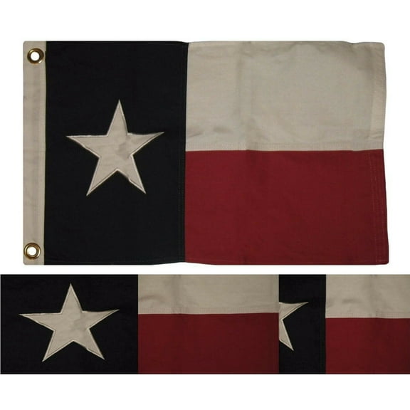 16x24 Embroidered 100% Cotton Texas State Flag 16"x24" Frame Size