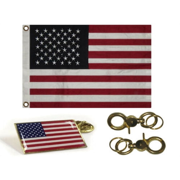 16x24 Embroidered 100% Cotton USA American Flag 16"x24" Banner Frame Pin Clips