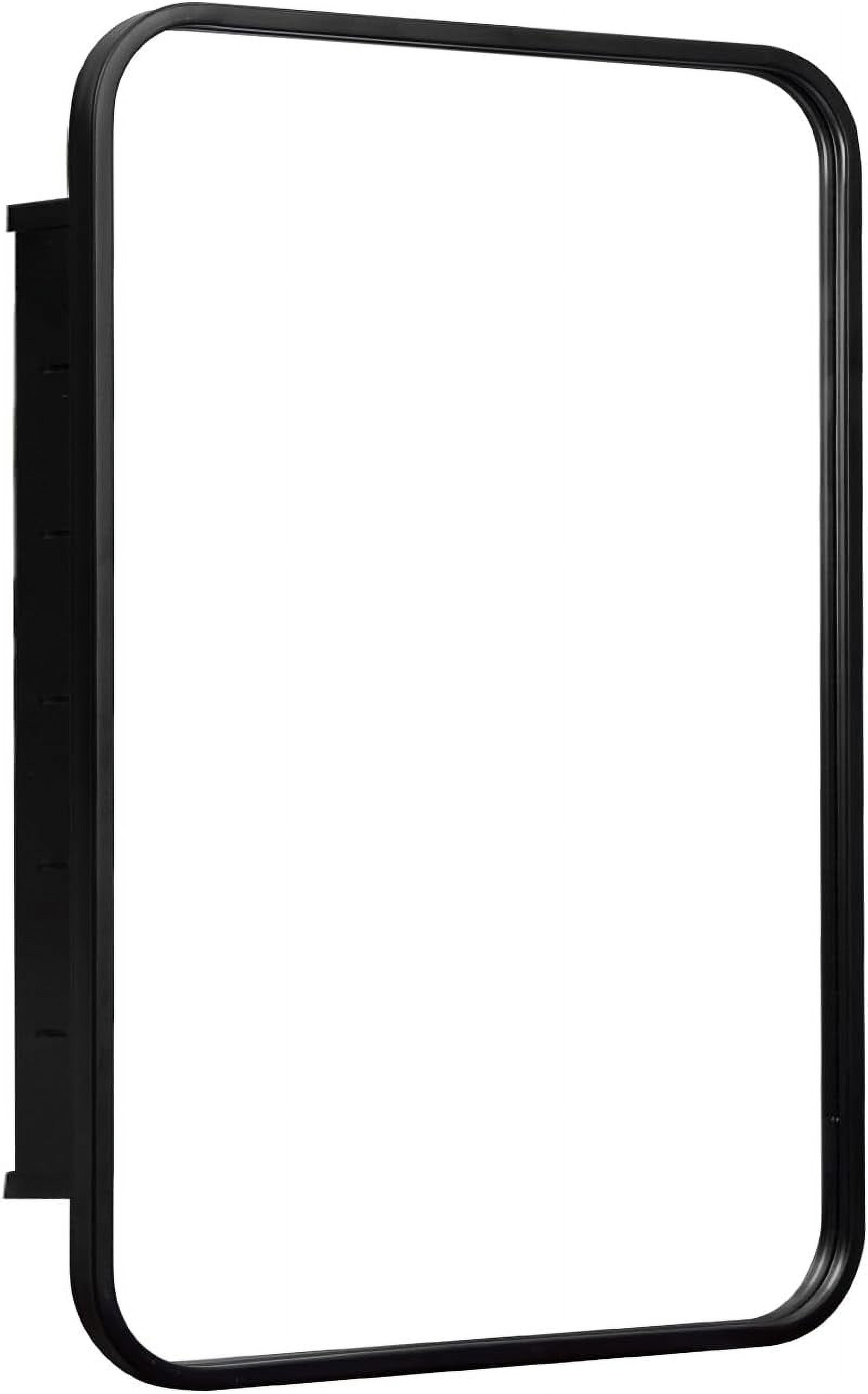 16x24'' Farmhouse Black Metal Framed Recessed Bathroom Medicine Cabinet ...