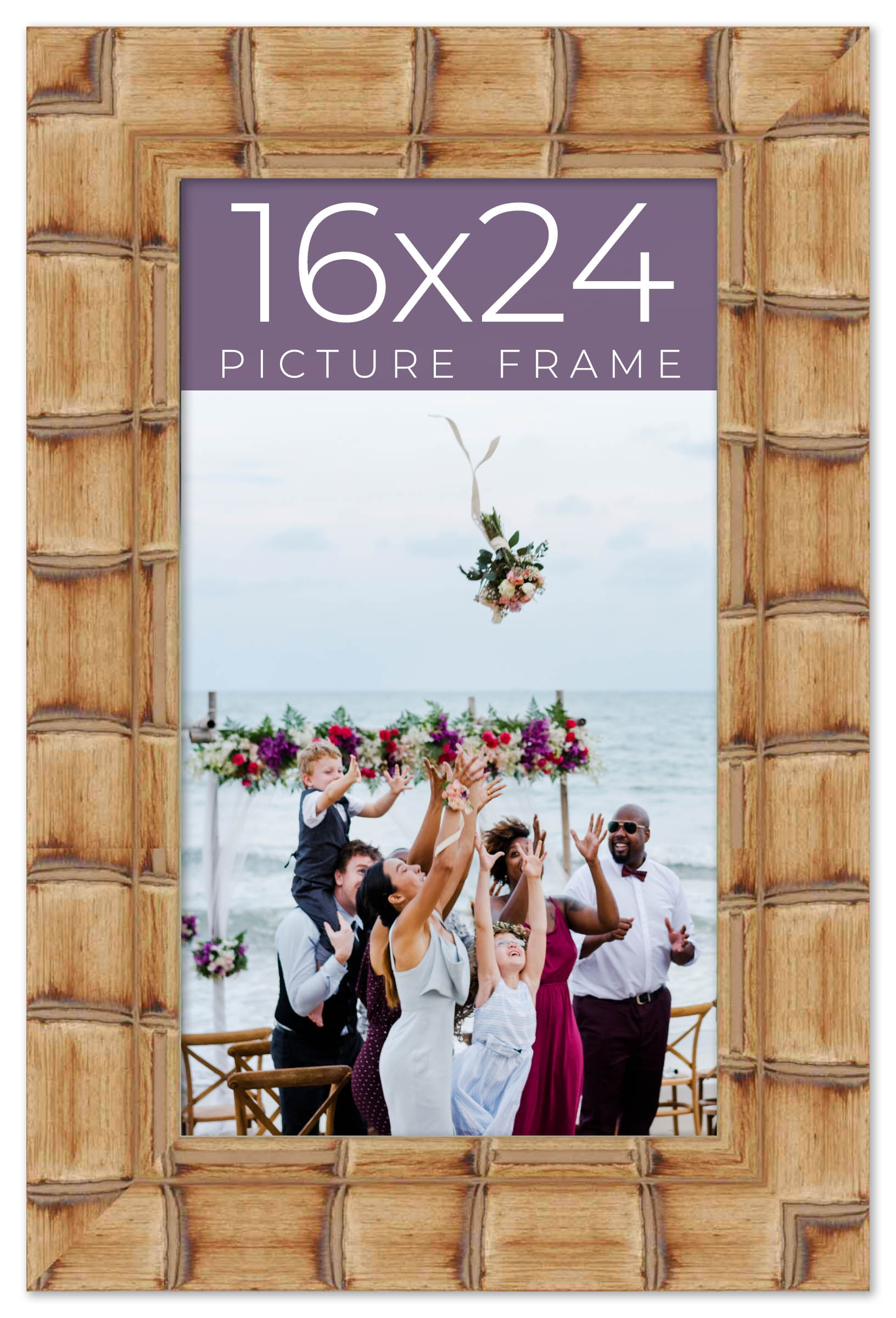 16x24 Frame Beige Real Wood Picture Frame Width 3 inches, Interior Frame  Depth 0.5 inches
