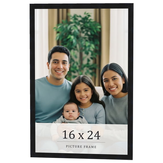 16x24 Frame Black Real Wood Picture Frame Width 0.75 inches | Interior Frame Depth 0.5 inches |