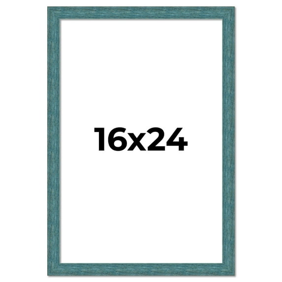 16x24 Frame Blue Rustic Barnwood Solid Wood Picture Frame Width 1.25 Inches | Interior Depth 0.5