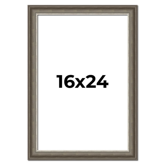 16x24 Frame Brown Solid Wood Picture Frame | 1.75 Inch Moulding Width | Austin Frame Complete with