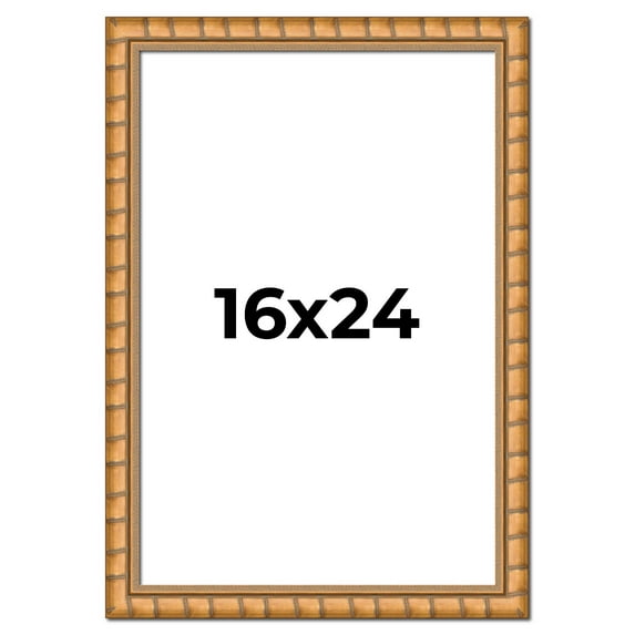 16x24 Frame Gold Real Wood Picture Frame Width 1.5 inches | Interior Frame Depth 0.5 inches |