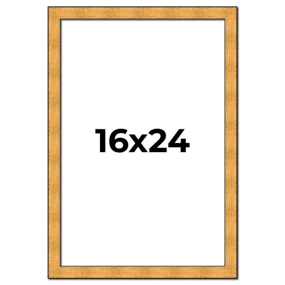 16x24 Frame Gold Rustic Solid Wood Picture Frame | 1.25 Inch Wide Moulding | Rustique Gold