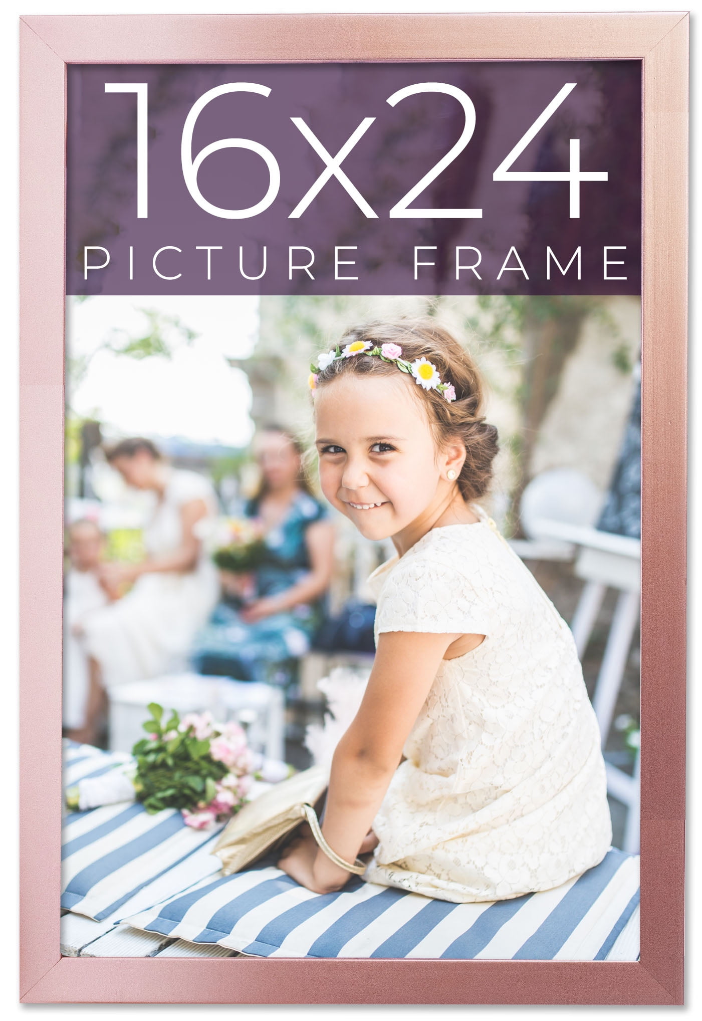 16x24 Frame Pink Real Wood Picture Frame Width 0.75 inches | Interior Frame  Depth 0.5 inches | Rose