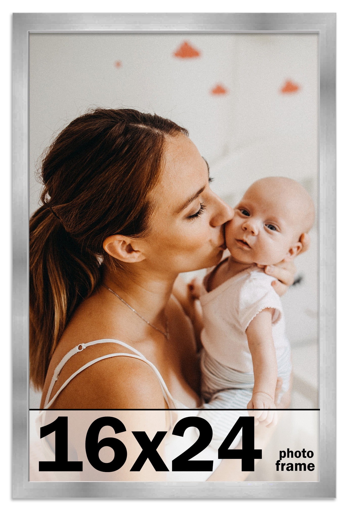 24x29 Silver Stainless Steel Wood Picture Frame - with Acrylic Front and Foam Board Backing