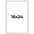 thumbnail image 1 of 16x24 Frame White Scuffed Rustic Solid Wood Picture Frame | 0.75 Inch Moulding Width| Includes UV, 1 of 8